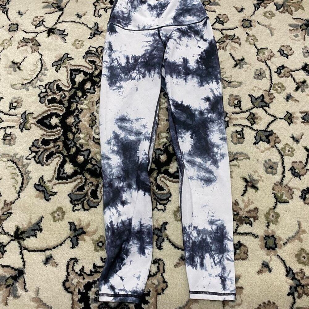 Yunoga Black and White Tie Dye Leggings | Sz XS - Picture 2 of 4